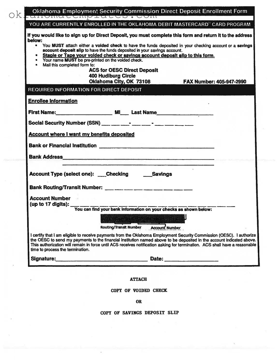 Fill in a Valid Employment Oklahoma Template