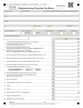 Fill in a Valid Oklahoma 200 Template