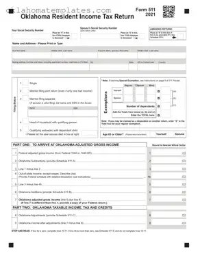 Fill in a Valid Oklahoma 511 Template
