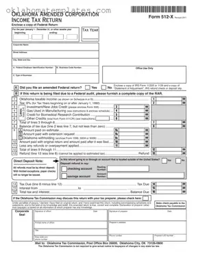 Fill in a Valid Oklahoma 512 X Template