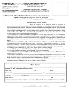 Fill in a Valid Oklahoma Exempt Template