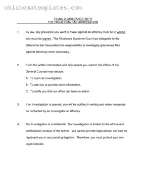 Fill in a Valid Oklahoma Grievance Template