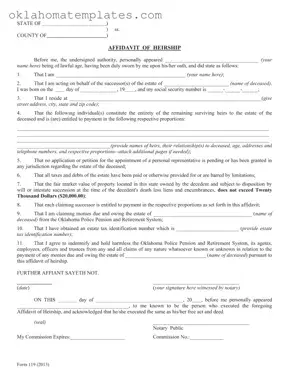 Fill in a Valid Oklahoma Legal Heirship Template