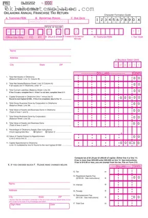 Fill in a Valid Oklahoma Tax Return 200 Template